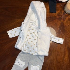 Fur vest Heart Top Bear Leggings